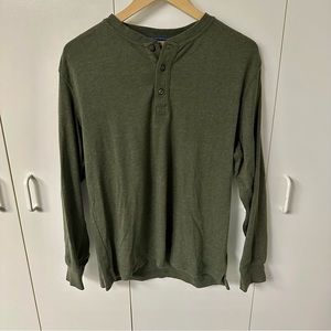 Arrow long sleeve Henley in dark green